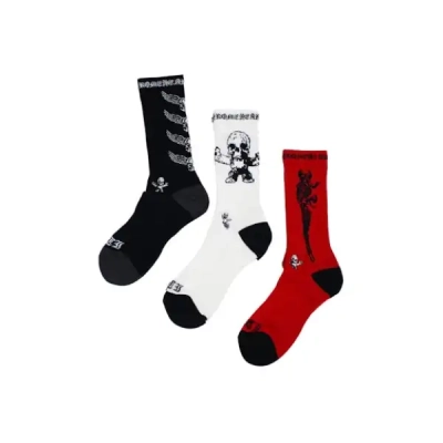 Chrome Hearts Foti Socks Black/White/Red 01