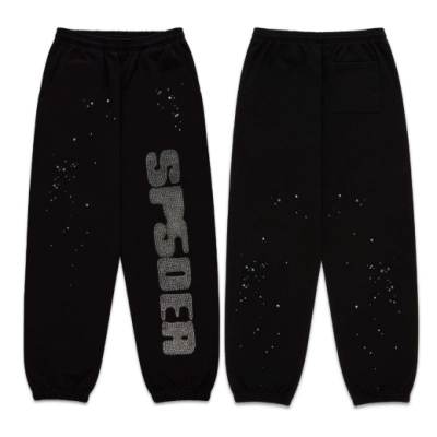 Sp5der Black Small diamond Printed Suit 02