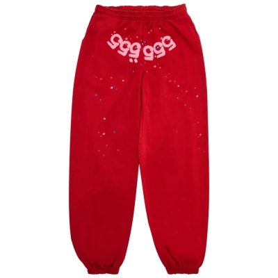Sp5der Number 555 Sweatpants 'Red' 01