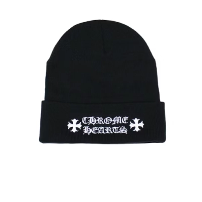 Chrome Hearts Logo Beanie Black 01