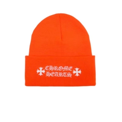 Chrome Hearts Logo Beanie Safety Orange 01