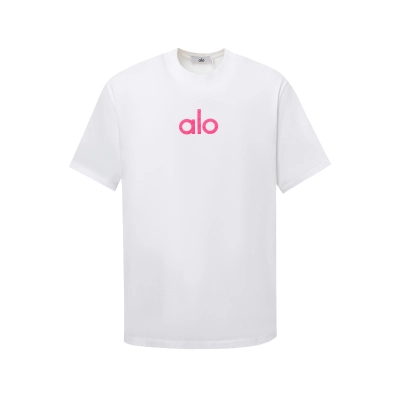 alo yoga T-shirt white ( pink label) 02