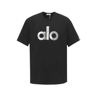 alo yoga T-shirt Black (silver label) 01