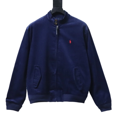 Polo Ralph Lauren Fall/Winter 2022 Solid-color Logo Embroidered Corduroy Jacket dark blue 01