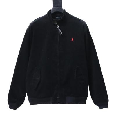 Polo Ralph Lauren Fall/Winter 2022 Solid-color Logo Embroidered Corduroy Jacket  black 01