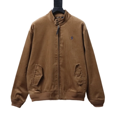 Polo Ralph Lauren Fall/Winter 2022 Solid-color Logo Embroidered Corduroy Jacket  brown 01
