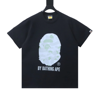 Bape 26ss Macaron Adult Ape Head Letter Print Short-Sleeved T-shirt Black 01