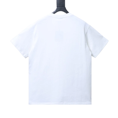 BAPE check-pattern ape head letter print short-sleeved T-shirt in white 02