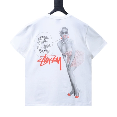 Stussy Monroe Print Short Sleeve Shirt white 01