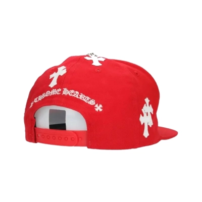 Chrome Hearts Cross Patch Baseball Hat Red 02