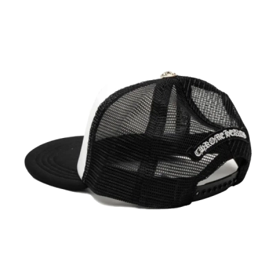 Chrome Hearts Hollywood Cross "King Taco" Trucker Cap Black White 02
