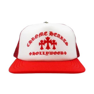 Chrome Hearts King Taco Trucker Hat Red White 01