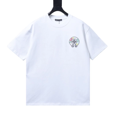 Chrome Hearts Colorful Cross Cluster Embroidered Short-Sleeve T-Shirt white 02