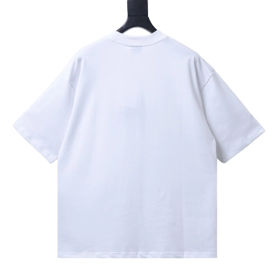 Balenciaga Clothes  Blue Graffiti Logo Oversized Short-Sleeve T-Shirt 02
