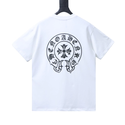 Chrome Hearts 26ss Horseshoe Logo Back Print Short Sleeve T-Shirt white 01