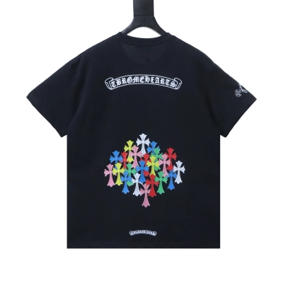 Chrome Hearts 26SS Multicolor Cross Bouquet Print Short-Sleeve T-Shirt black 01