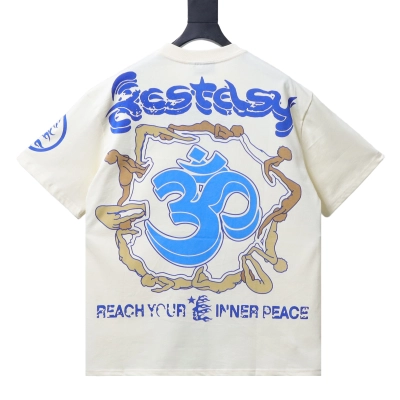 Hellstar Style Women’s Printed Yoga Short Sleeve Tee cream color 02
