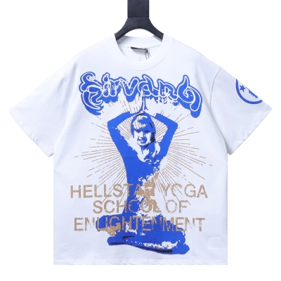 Hellstar Style Women’s Printed Yoga Short Sleeve Tee white 01