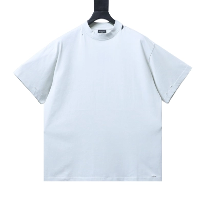 Balenciaga Clothes  25SS Red American Graffiti Letter Tape Short Sleeve T-shirt white 02