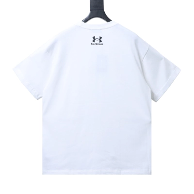 Balenciaga Clothes x Under Armour Co-branded Embroidered Logo Short Sleeve T-shirt white 02