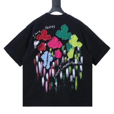 Chrome Hearts  26SS Heavyweight Floral Patch Embroidered Crew Neck T-Shirt black 01