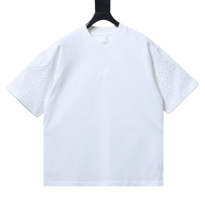 Chrome Hearts Sanskrit Rhinestone Hot-Fix Short Sleeve T-Shirt white 02