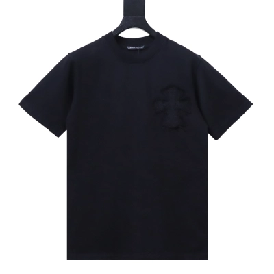 Chrome Hearts Cross Sanskrit Terry Patch Crew Neck T-Shirt black 02