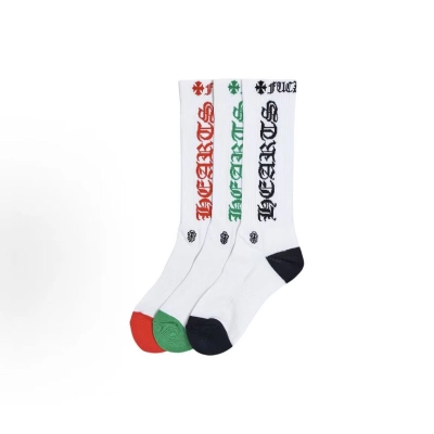 Chrome Hearts  Knitted embroidered dagger pattern socks 01