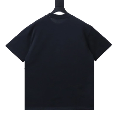 Chrome Hearts Color Block Gothic Letter Cross Necklace Graphic Short Sleeve T-shirt black 02