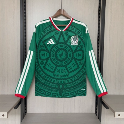 Long-sleeved 2026 Mexico home jersey 01