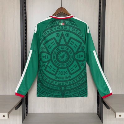 Long-sleeved 2026 Mexico home jersey 02
