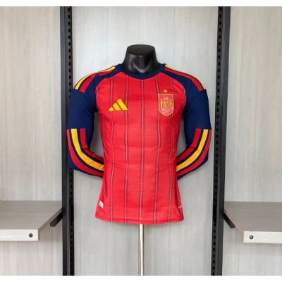 Player version long-sleeved 2026 Spain home jersey 01