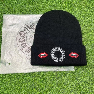 Chrome Hearts Red Lip Horseshoe Beanie 01