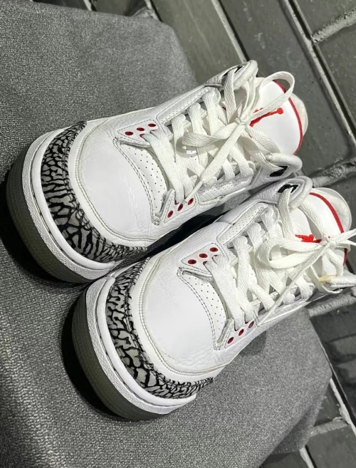 Air Jordan 3 Retro Free Throw Line White Cement  923096-101(2018) review 