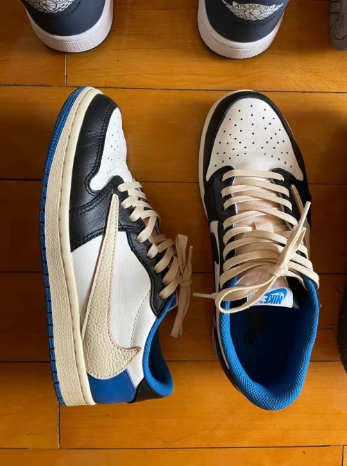 Fragment Design x Travis Scott x Air Jordan 1 Low-DM7866-140(Top version) review 