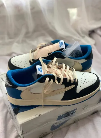 Fragment Design x Travis Scott x Air Jordan 1 Low-DM7866-140(Top version) review Aurora Sherwood 01