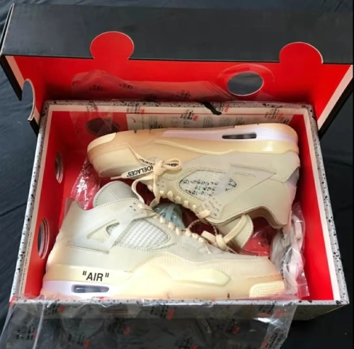 OFF White x Air Jordan 4 Retro Sail  CV9388-100  (Best Quality) review 