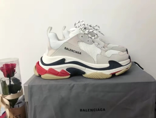  Balenciaga Triple S White Dark Grey Red 524037 W09E1 9000 review 