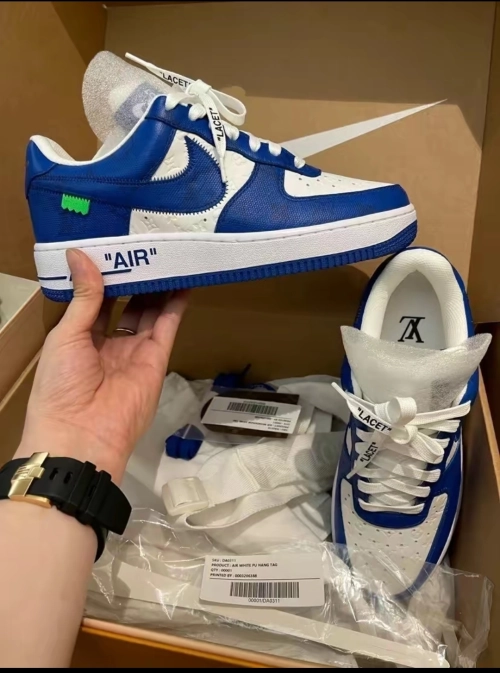 Louis Vuitton x Nike Air Force 1 White Blu 1902305 review 