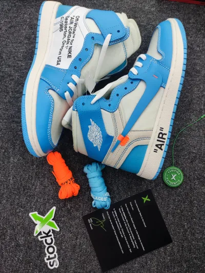 Off White x  Air Jordan 1 High  “UNC” AQ0818-148 （TOP quality） review Leona Jennings 01