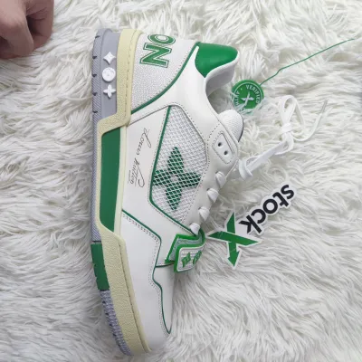  Louis Vuitton Trainer White Green 1A98UX review Cathy Carey 01