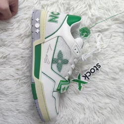  Louis Vuitton Trainer White Green 1A98UX review Cathy Carey 02