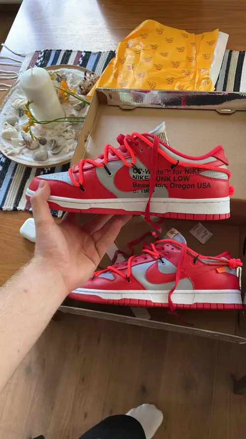 OFF White X Nike Dunk Low University Red CT0856-600 review 