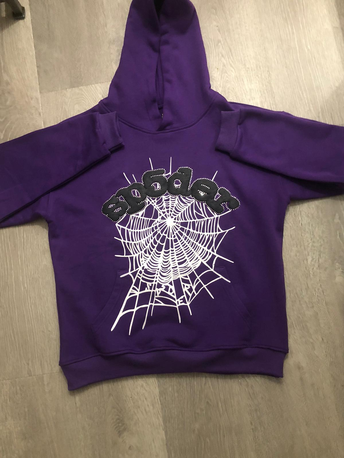 Sp5der Spider Web Print Gothic Punk Purple Hoodie review Naveah