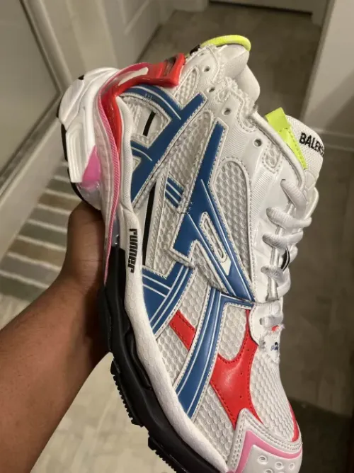 Balenciaga Runner White Blue Red 677402 W3RB6 9645 review 
