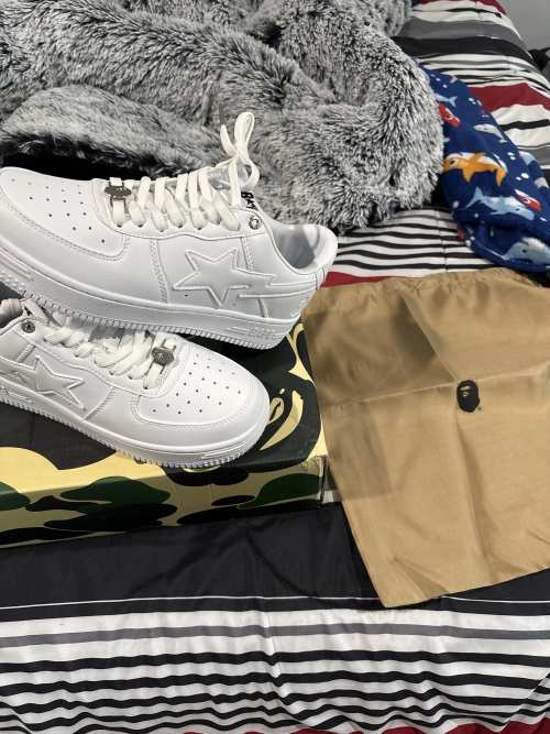 Cheap Reps BapeSta Low White review 