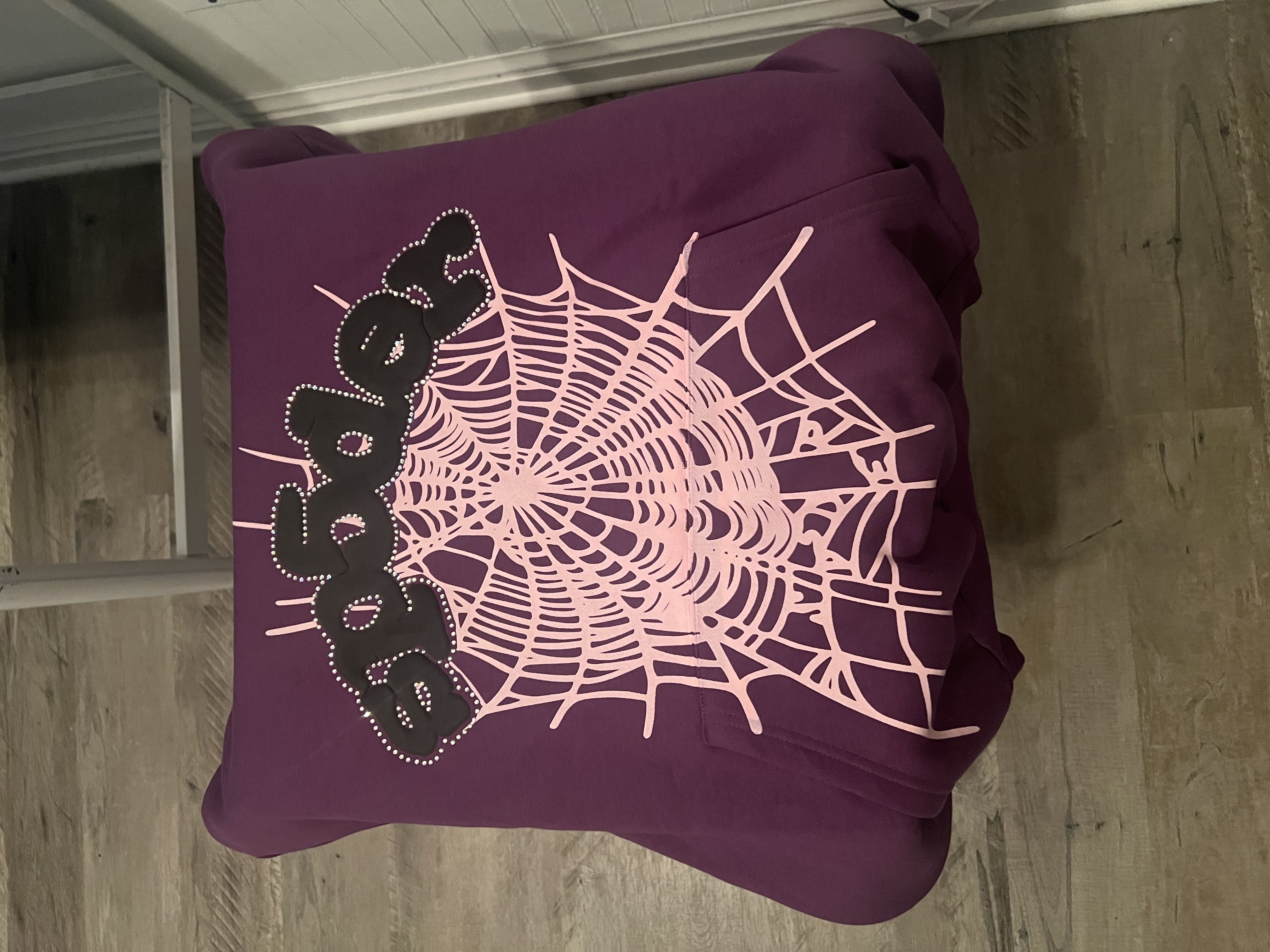 Sp5der Spider Web Print Gothic Punk Purple Hoodie review Cadence Devos 01