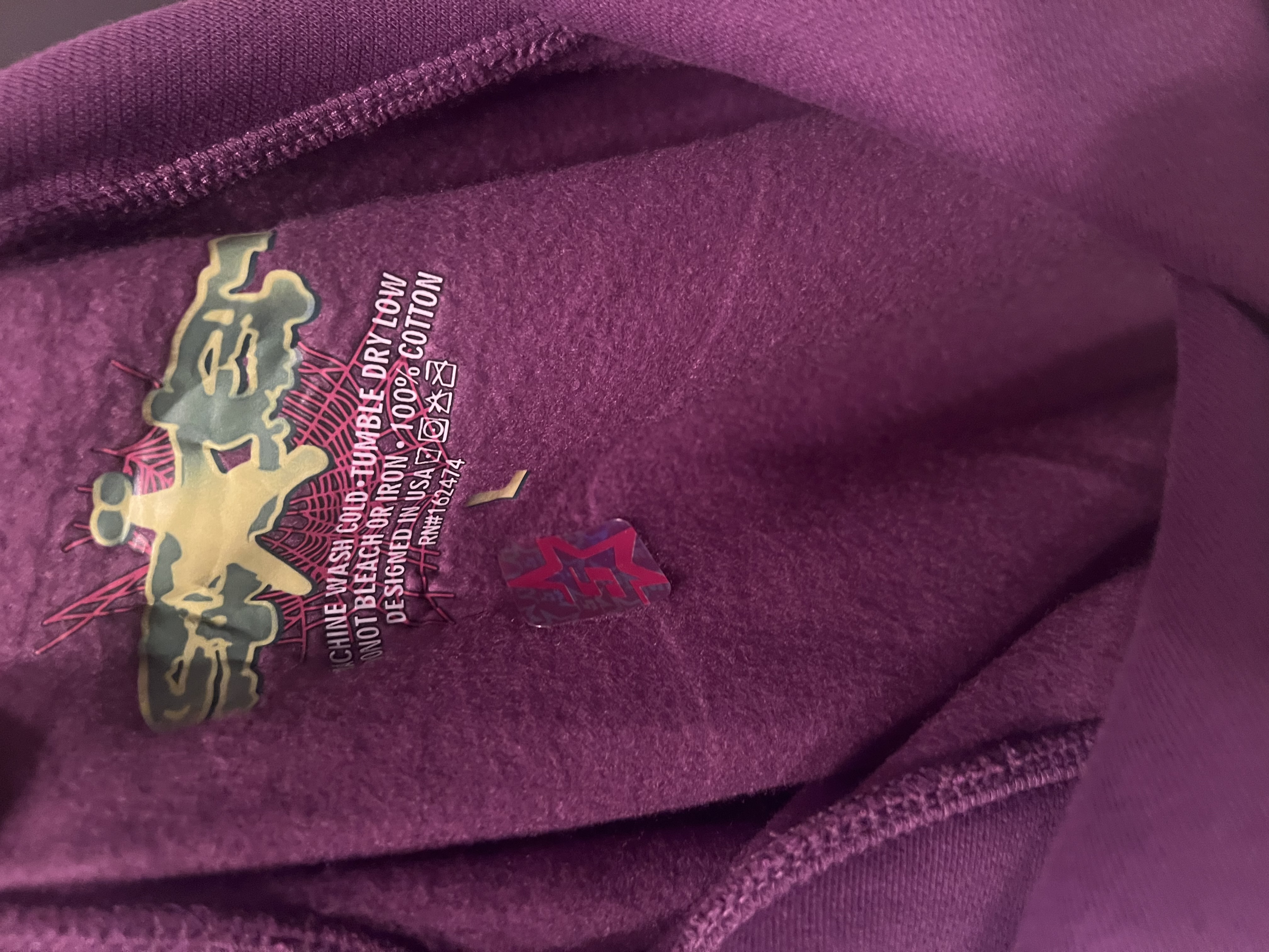 Sp5der Spider Web Print Gothic Punk Purple Hoodie review Cadence Devos 00