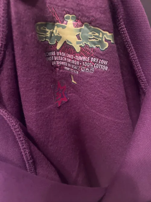 Sp5der Spider Web Print Gothic Punk Purple Hoodie review 