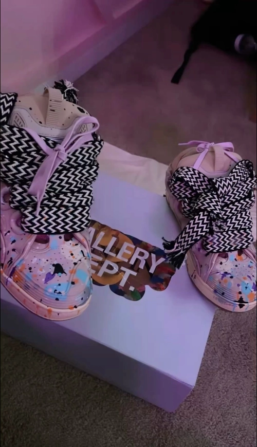 Gallery Dept. x Lanvin Wmns Curb Light Sneakers 'Paint Drip - Pale Pink' FW-SKDK02-DRGD-P22B5S0 review 